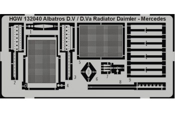 Albatros D.V/D.Va Radiator - HGW Photo-etched Set 1/32