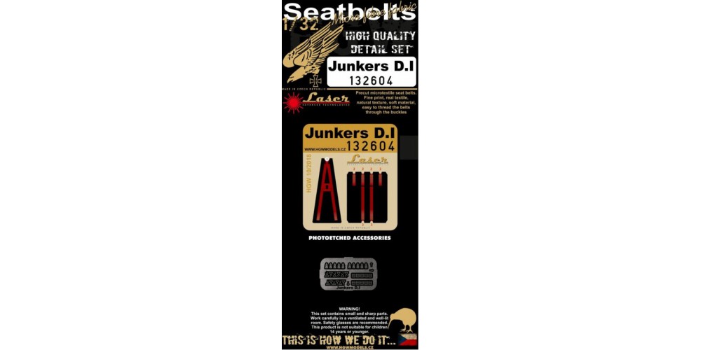 Junkers D.I - HGW Seatbelts 1/32