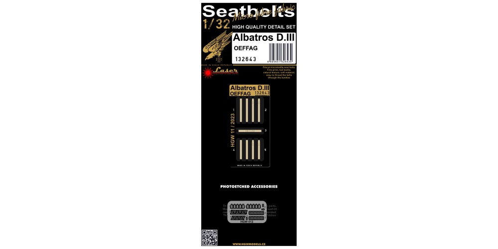 Albatros D.III OEFFAG - HGW Seatbelts 1/32