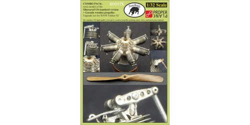 (SOLD OUT) Oberursel U0 (standard) German rotary aircraft engine with Garuda wooden propeller 1/32