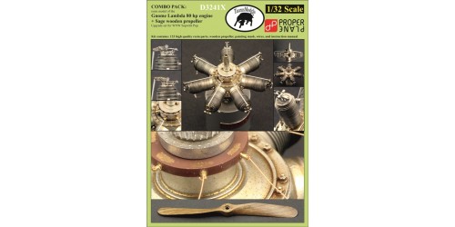 (SOLD OUT) Oberursel U0 (early) German rotary aircraft engine with Garuda wooden propeller 1/32