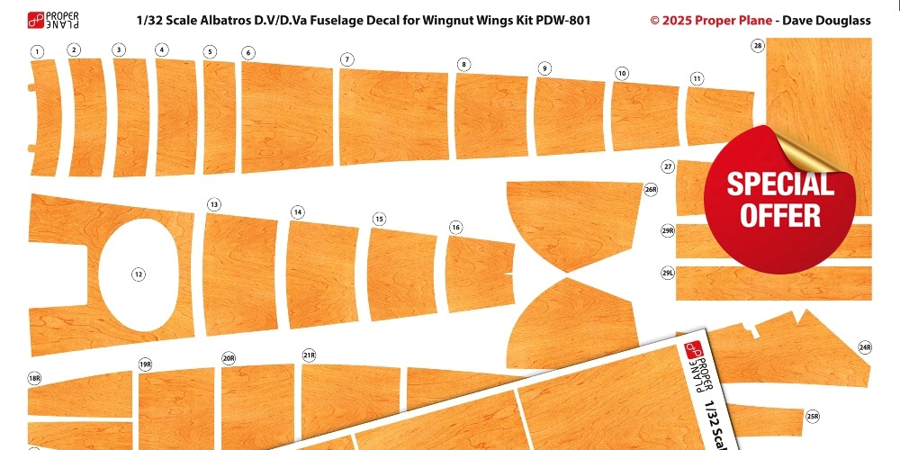 Albatros D.V/D.Va Fuselage Decal (PDW-8013) - 1/32 Albatros D.V/D.Va Fuselage Decal (PDW-8013) - 1/32